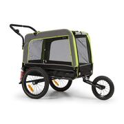 KLARFIT Husky Vario, 2 az 1-ben, kutya utánfutó, kutyaszállító kocsi, kb. 240L, 600D, Oxford, zöld akciós termékkép 1