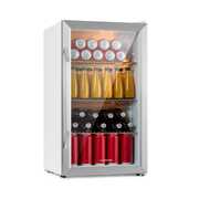 Klarstein Beersafe XXL Chrytal White, E energiahatékonysági osztály, LED, 3 fém polc, panoráma üvegajtó akciós termékkép 1