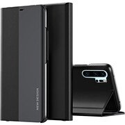 Huawei Mate 20 Pro, Oldalra nyíló tok, stand, Wooze Silver Line, fekete akciós termékkép 1