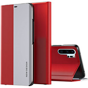 Huawei P30 Pro, Oldalra nyíló tok, stand, Wooze Silver Line, piros akciós termékkép 1