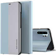 Huawei P40 Pro, Oldalra nyíló tok, stand, Wooze Silver Line, világoskék akciós termékkép 1