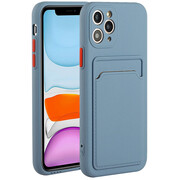 Apple iPhone 13 Pro Max, Szilikon tok, kártyatartóval, Wooze Card Slot, leander-szürke akciós termékkép 1