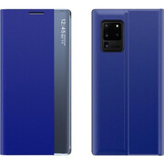 Apple iPhone 13 Pro Max, Oldalra nyíló tok, stand, hívás mutatóval, vékony csíkban, Wooze Look Inside, kék akciós termékkép 1