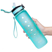 Prémium motivációs sport kulacs, idősáv, motivációs szöveg, kézpánttal, 1000 ml, Wooze You Did It, menta termék 2. képe