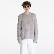 Pulóver Daily Paper Zuberi Crochet Long Sleeve Sweater Moonstruck Grey L akciós termékkép 1