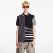 Póló FRED PERRY Beams Striped Panel Fp Polo T-Shirt Black S akciós termékkép 1
