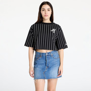 Póló New Era Pinstripe Crop Tee Black/ Off White L akciós termékkép 1