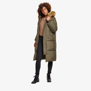 Kabát Urban Classics Ladies Oversize Faux Fur Puffer Coat Darkolive/ Beige S akciós termékkép 1