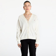 Pulóver Guess JEANS Silk and Wool-Blend Mini Triangle Cardigan Warm White L akciós termékkép 1