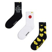 Cropp - 3 pár hosszú szárú zokni Smiley® World - fekete akciós termékkép 1
