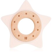 Kikkaboo Silicone and Wood Teether Star rágóka Pink 1 db akciós termékkép 1