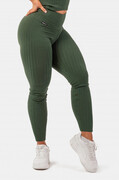 Nebbia biopamut bordázott, magas derekú leggings sötétzöld XS akciós termékkép 1