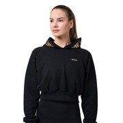 Női crop kapucnis felső Nebbia Golden Crop 824 fekete XS akciós termékkép 1