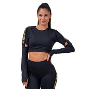 Női crop top Nebbia Honey Bunny 821 fekete M akciós termékkép 1