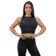 Női kompressziós crop top Nebbia INTENSE Mesh 842 fekete XS akciós termékkép 1