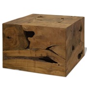  vidaXL barna, valódi tíkfa dohányzóasztal 50 x 50 x 35 cm akciós termékkép 1