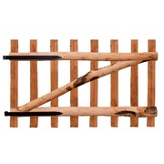 vidaXL egyajtós impregnált mogyorófa deszka-kerítéskapu 100 x 60 cm akciós termékkép 1