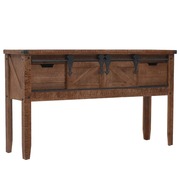  vidaXL barna tömör fenyő konzolasztal 131 x 35,5 x 75 cm akciós termékkép 1