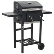  vidaXL fekete színű faszén tüzelésű grillsütő alsó polccal akciós termékkép 1