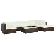  vidaXL 8-részes barna polyrattan kerti bútorszett párnákkal akciós termékkép 1