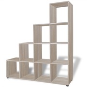  vidaXL tölgyszínű lépcsős könyvespolc/vitrines polc 142 cm akciós termékkép 1