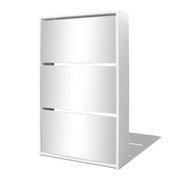  vidaXL 3 szintes fehér cipőszekrény tükörrel 63 x 17 x 102,5 cm akciós termékkép 1
