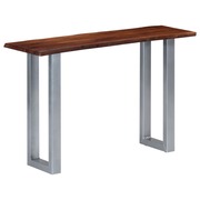  vidaXL tömör akácfa és vas tálalóasztal 115 x 35 x 76 cm akciós termékkép 1