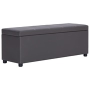  vidaXL szürke műbőr pad tárolórekesszel 116 cm akciós termékkép 1