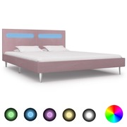  vidaXL rózsaszín szövetkárpitozású LED-es ágykeret 180 x 200 cm akciós termékkép 1