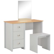  vidaXL szürke öltözőasztal tükörrel és ülőkével 104 x 45 x 131 cm akciós termékkép 1