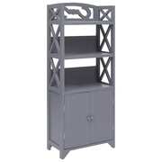  vidaXL szürke császárfa fürdőszobaszekrény 46 x 24 x 116 cm akciós termékkép 1