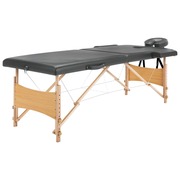  vidaXL antracit 2 zónás masszázsasztal favázzal 186 x 68 cm akciós termékkép 1
