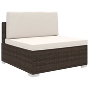  vidaXL 1 db barna polyrattan moduláris középső kanapé párnákkal akciós termékkép 1