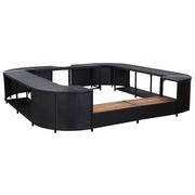  vidaXL fekete négyszög alakú polyrattan pezsgőfürdőkeret 268x268x55 cm akciós termékkép 1