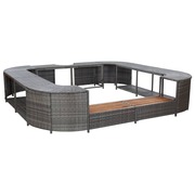 vidaXL szürke négyszög alakú polyrattan pezsgőfürdőkeret 268x268x55 cm akciós termékkép 1