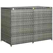  vidaXL antracit polyrattan dupla tároló gurulós kukához 148x77x111 cm akciós termékkép 1