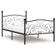  vidaXL fekete fém ágykeret lécezett ágyráccsal 90 x 200 cm akciós termékkép 1