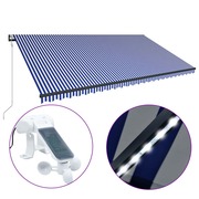  vidaXL kék és fehér szélérzékelős és LED-es napellenző 600 x 300 cm akciós termékkép 1