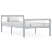  vidaXL szürke és fehér fém ágykeret 90 x 200 cm akciós termékkép 1