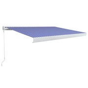  vidaXL kék és fehér manuális, kazettás napellenző 350 x 250 cm akciós termékkép 1