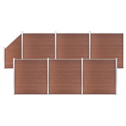  vidaXL 6 négyszögletes és 1 ferde barna WPC kerítéselem 1138 x 186 cm akciós termékkép 1