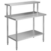  vidaXL konyhai rozsdamentes acél munkaasztal és polc 120 x 30 x 120 cm akciós termékkép 1