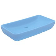  vidaXL négyszögletes matt világoskék kerámia luxus mosdókagyló 71 x 38 cm akciós termékkép 1