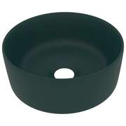  vidaXL kerek matt sötétzöld kerámia luxus mosdókagyló 40 x 15 cm akciós termékkép 1