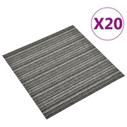  vidaXL 20 db csíkos antracitszürke szőnyegpadlólap 5 m² 50 x 50 cm akciós termékkép 1