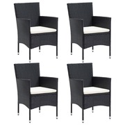  vidaXL 4 db fekete polyrattan kerti étkezőszék akciós termékkép 1