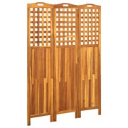  vidaXL 3 paneles tömör akácfa szobaelválasztó 121 x 2 x 170 cm akciós termékkép 1