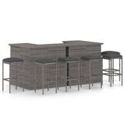  vidaXL 8 részes szürke polyrattan kerti bárszett párnával akciós termékkép 1
