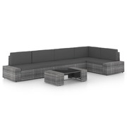  vidaXL 6 részes szürke polyrattan kerti ülőgarnitúra párnákkal akciós termékkép 1