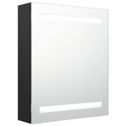  vidaXL fekete LED-es tükrös fürdőszobaszekrény 50 x 14 x 60 cm akciós termékkép 1